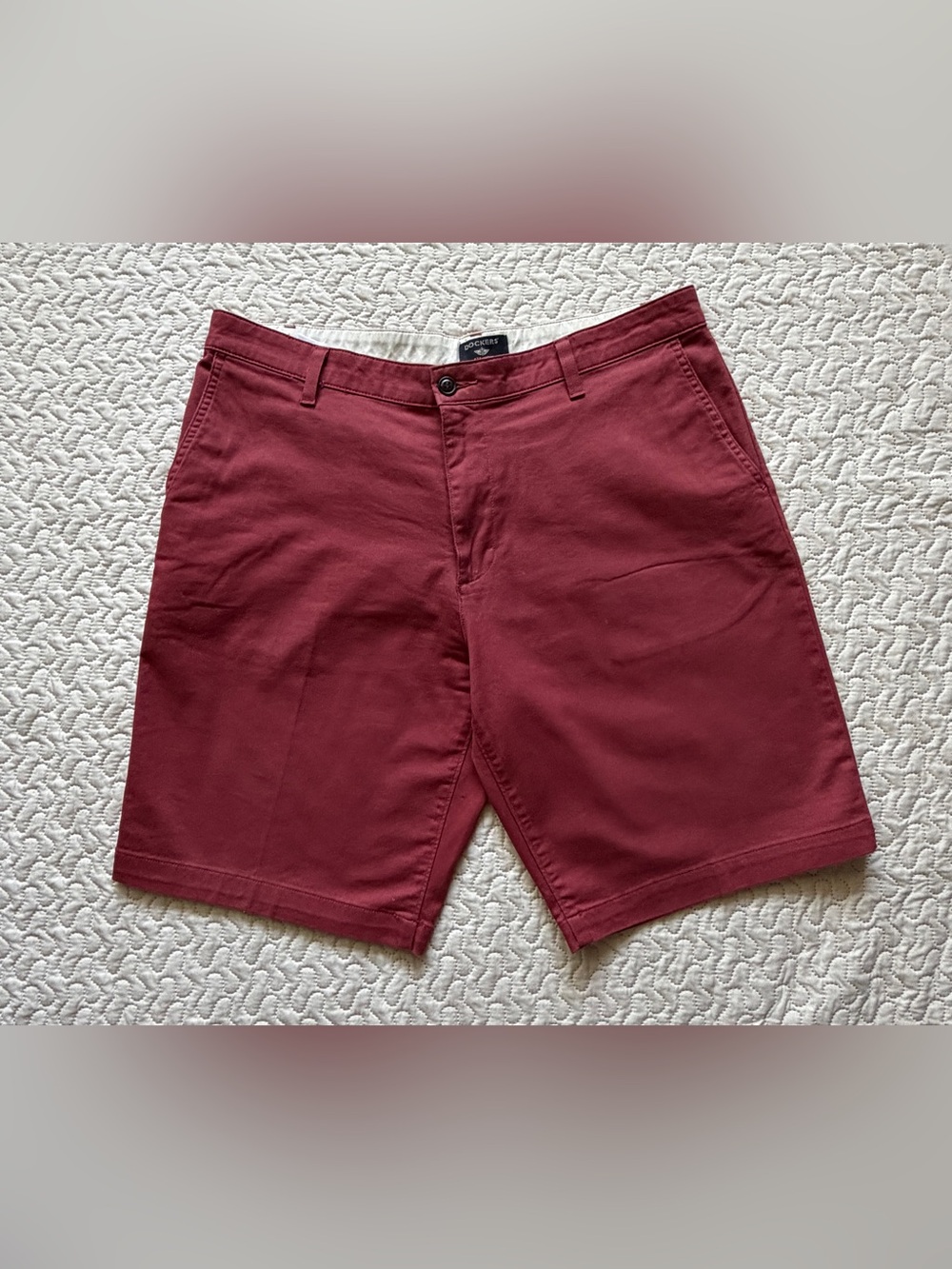 Dockers Men’s W36 Brick Red Stretch Chino Shorts Flat Front 10.5” Inseam